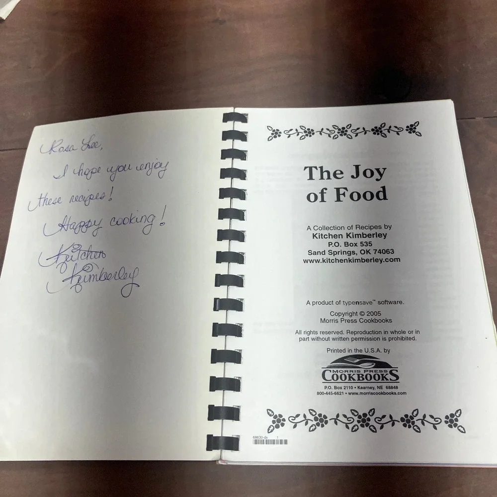 The Joy of Food Kitchen Kimberley 2005 Signed Cookbook Sand Springs Oklahoma